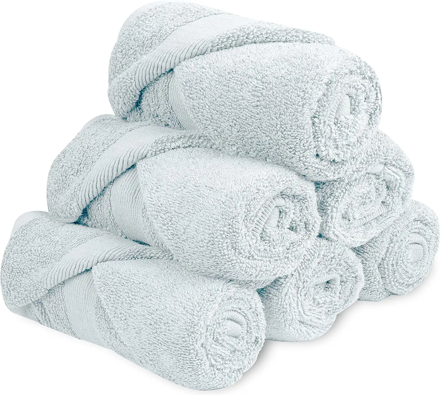 Rolled Green Hand Towels