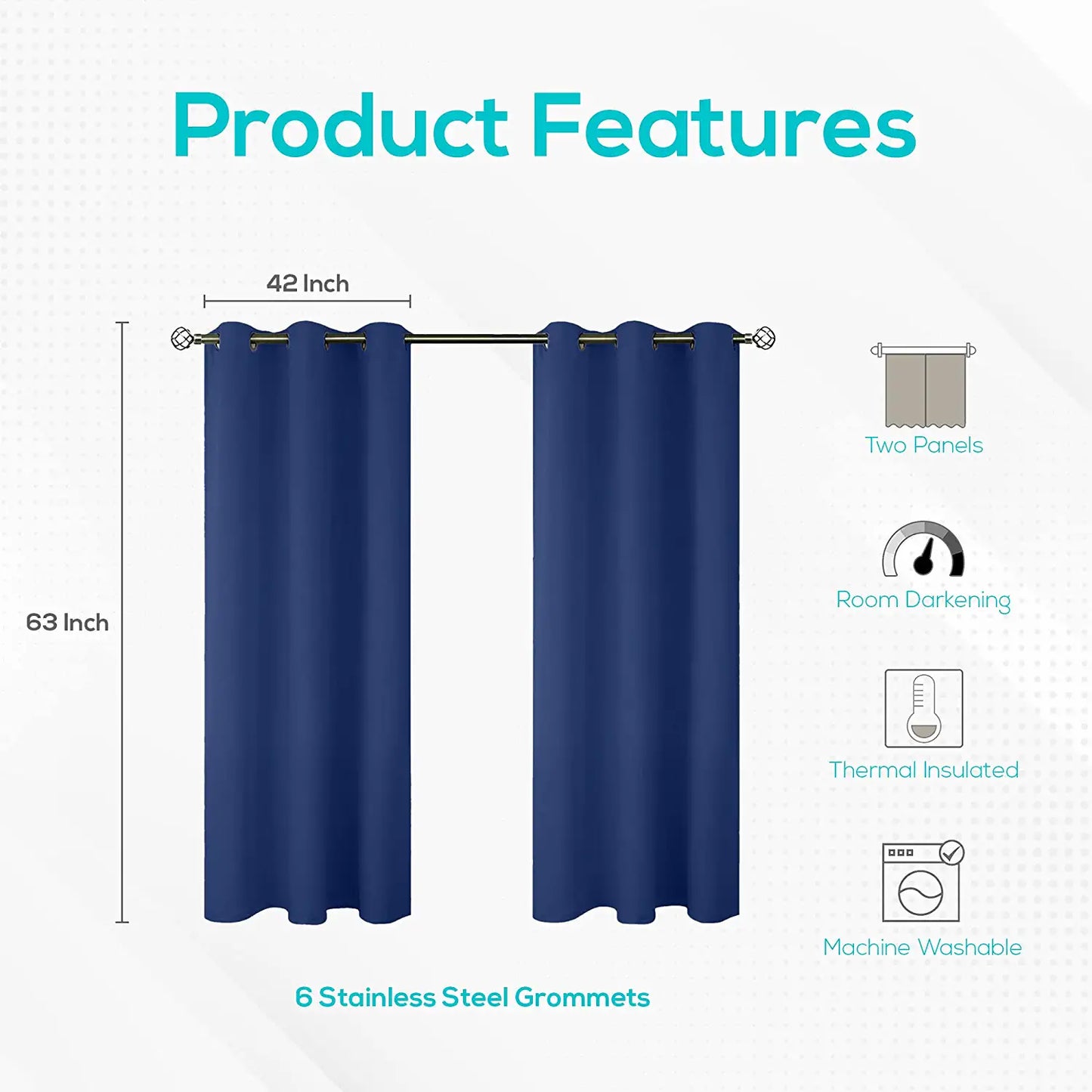 thermal insulated darkening curtains