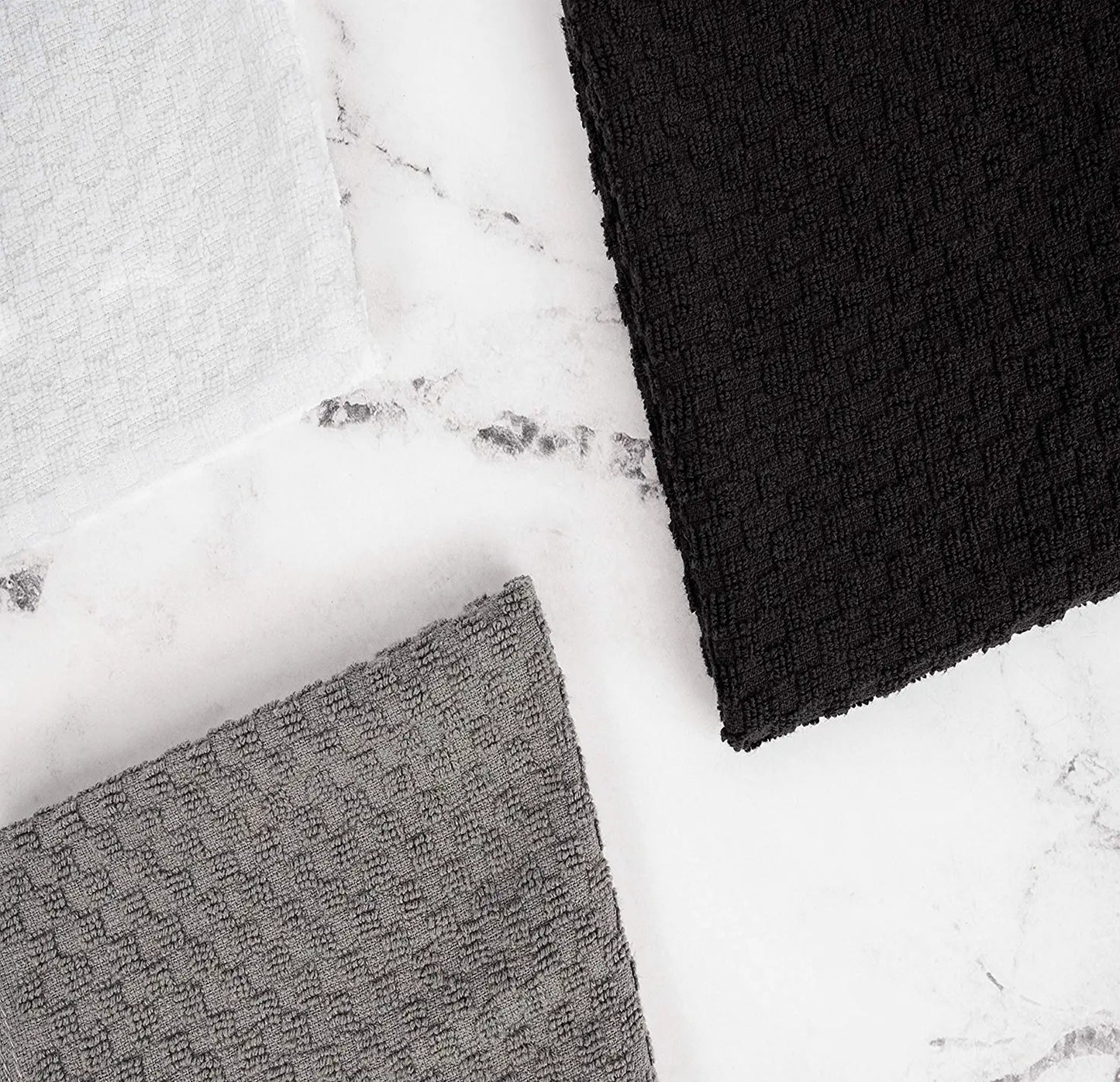 White Gray Black Hand Towels