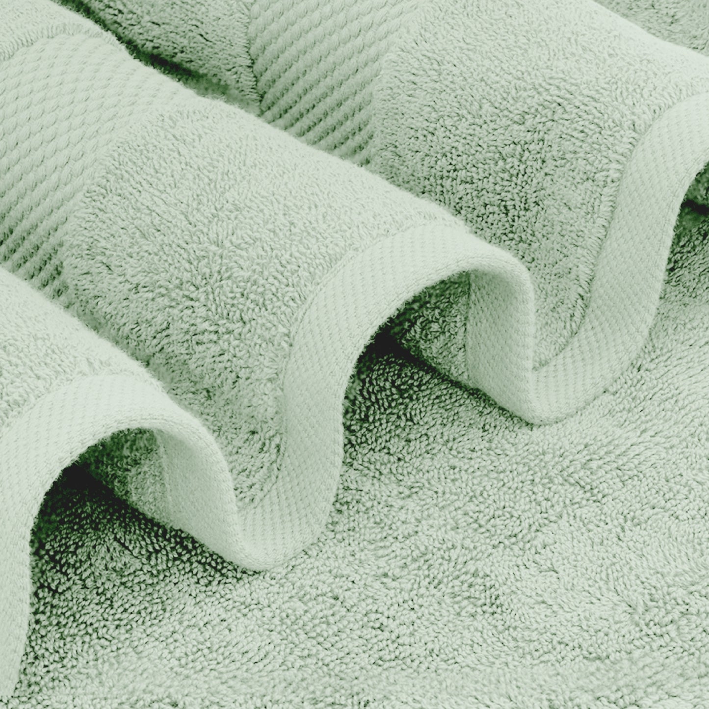 soft green bath sheets