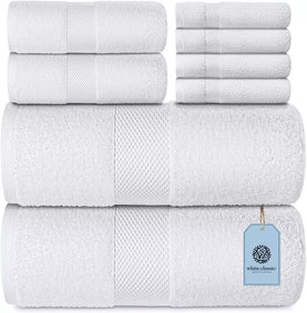 Hotel Collection 8Pc set White towels