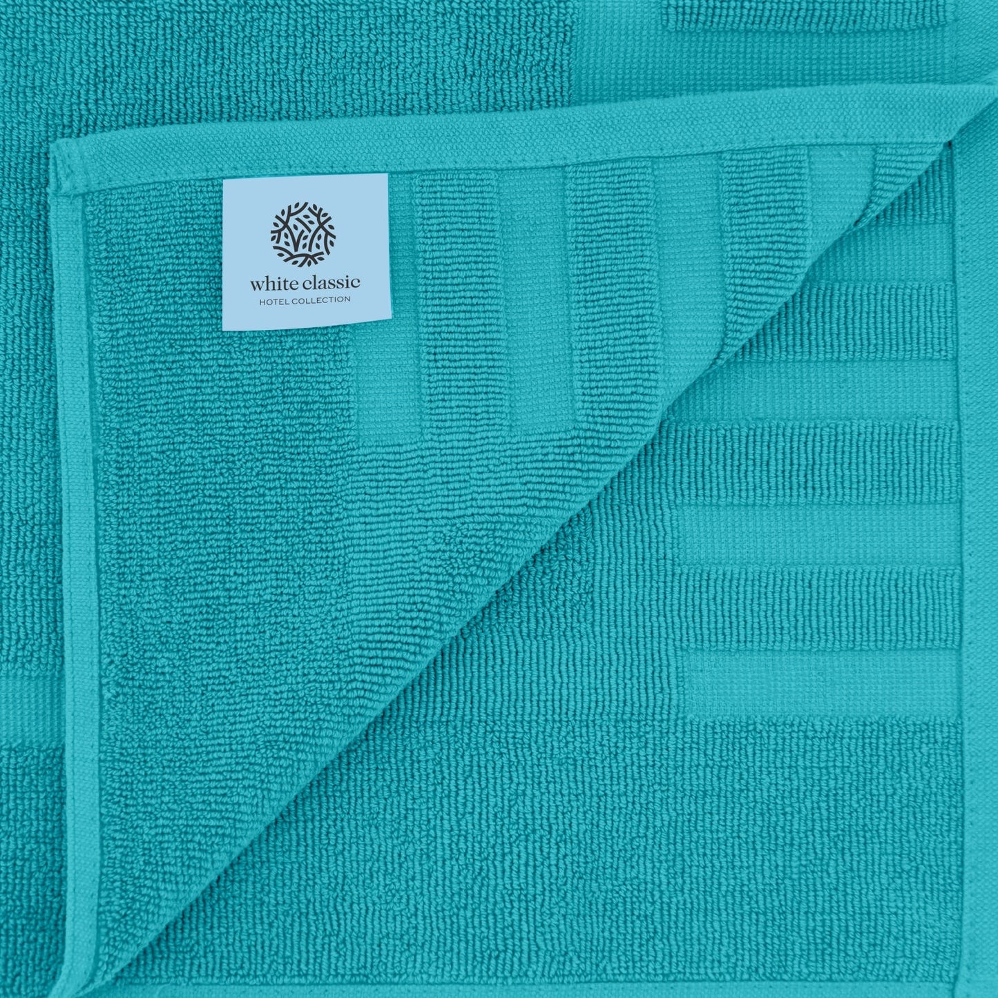 white classic bath mats