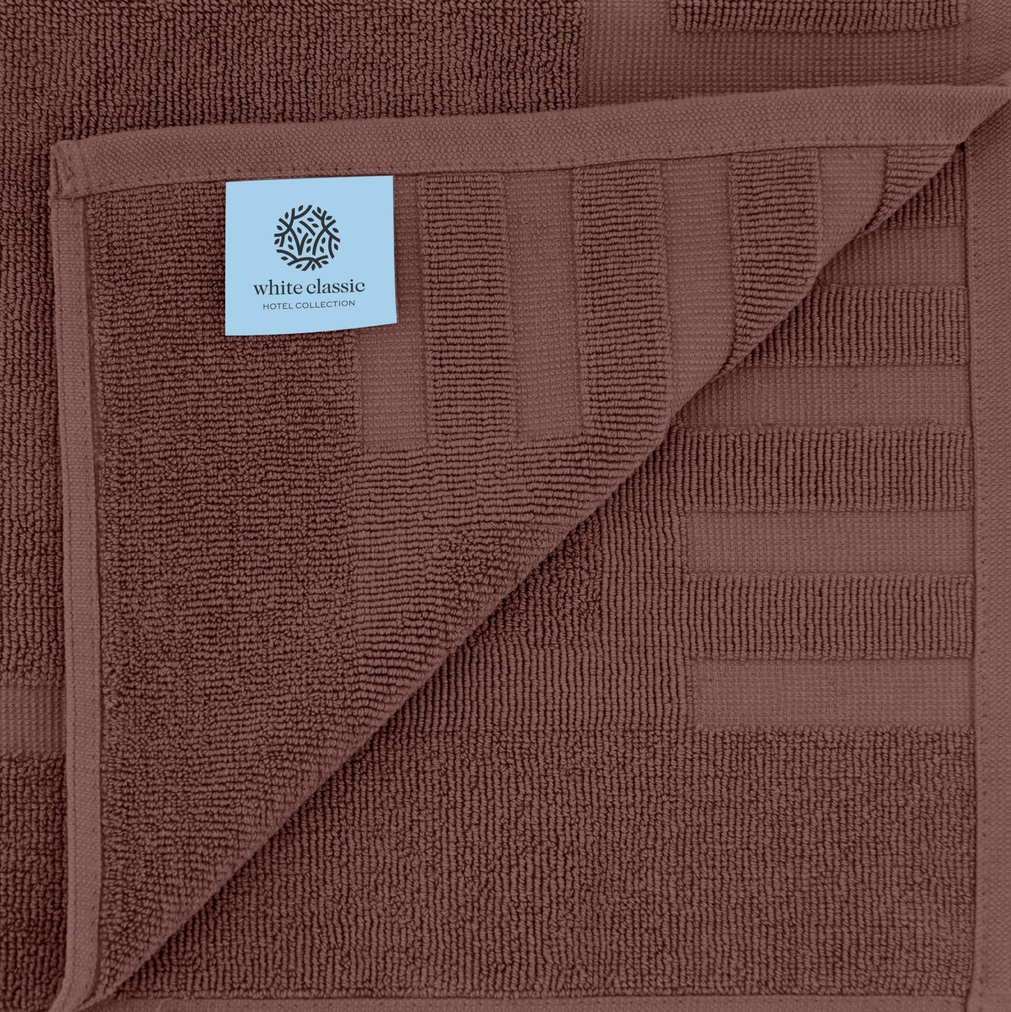 whiteclassic brown bath mats