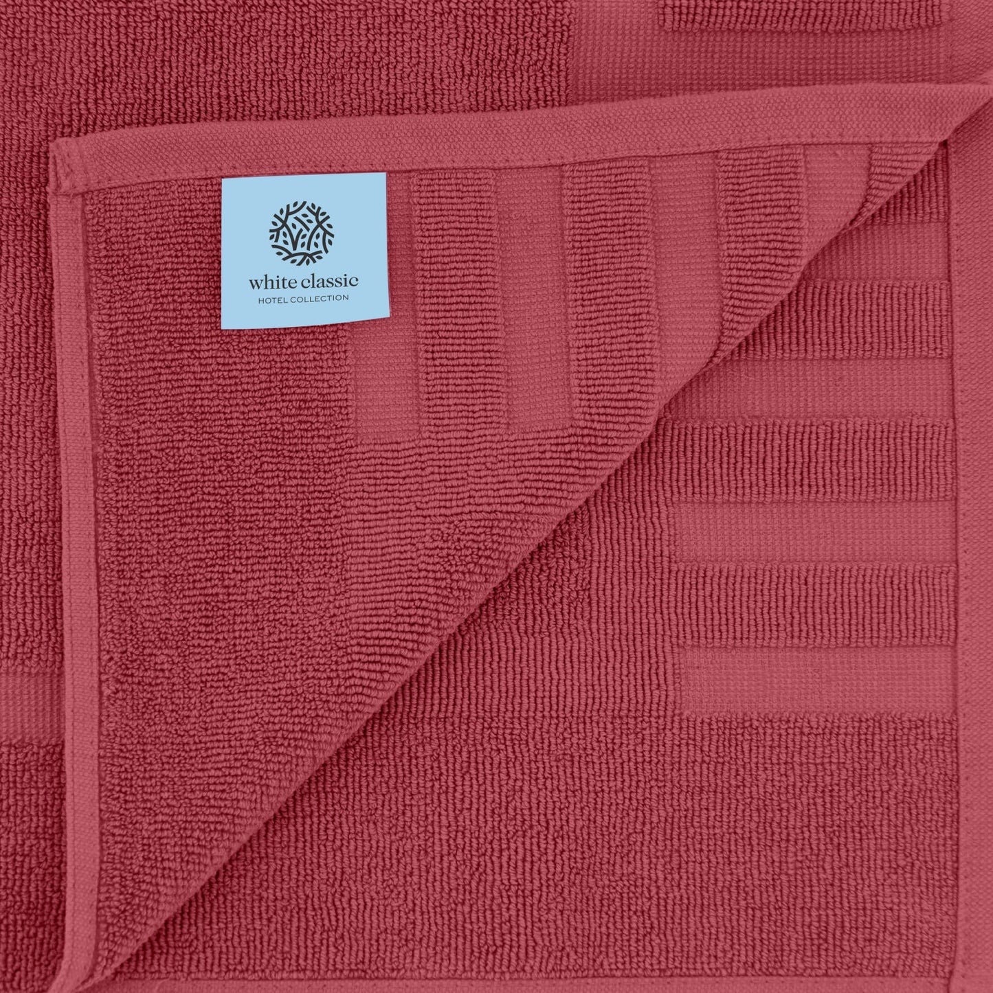 whiteclassic burgundy bath mat