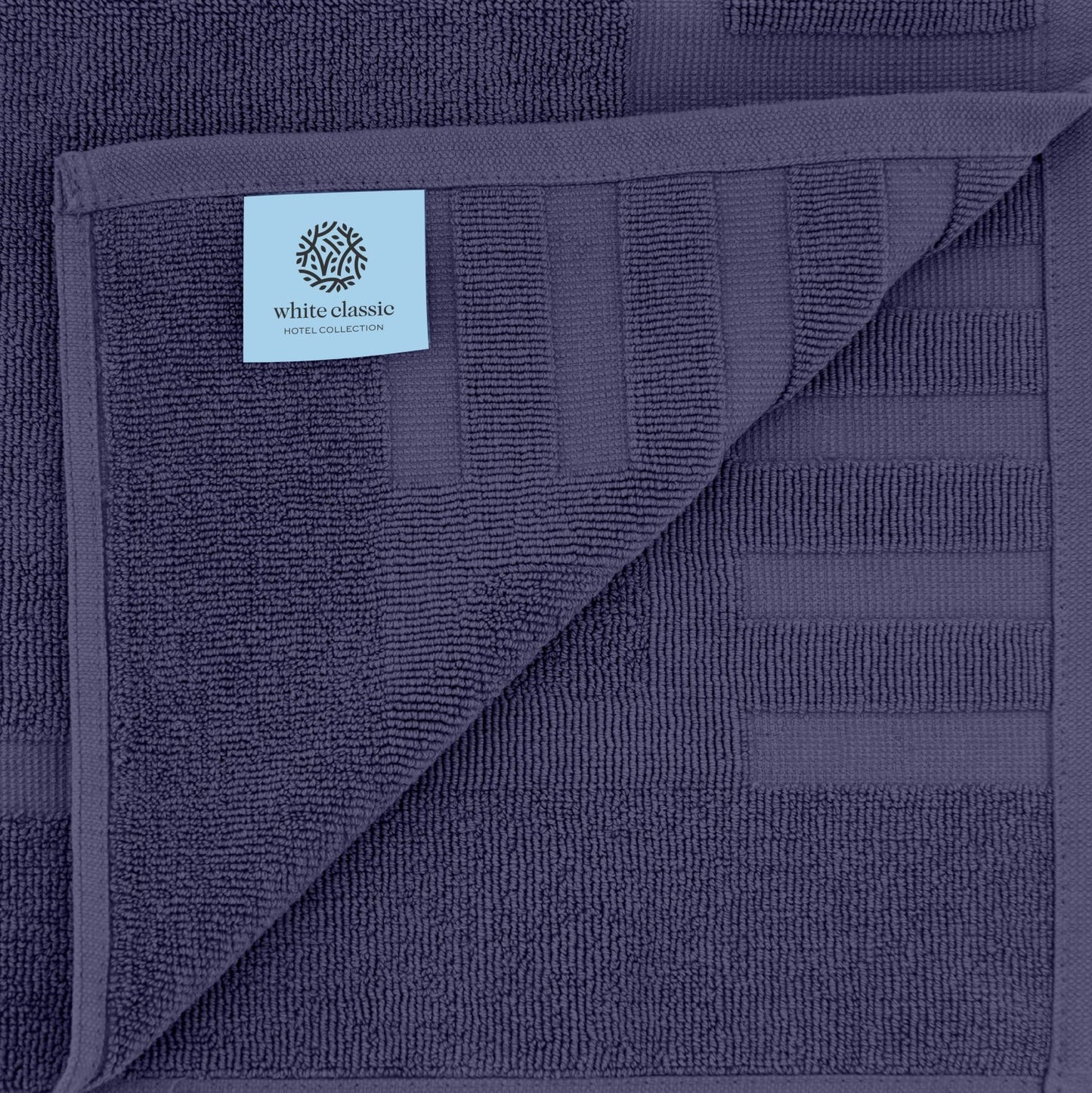 whiteclassic navy blue bath mats