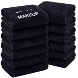 Bleach Safe Black Makeup Washcloths for Face Cleansing, Super Soft Luxury Cotton Black Makeup Towels, Highly Absorbent and Quick Dry, All Makeup Remover Cloth 13 x 13 inch - [12 Pack, 24 Packs = 288 PCS]