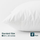 White Classic Luxury Hotel Collection Zippered Style Pillow Cover, 200 Thread Count, Soft Quiet Zippered Pillow Protectors, Standard Size, Set of 2 Pillow Shams