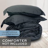 Microfiber Duvet Cover Set With Zipper, Set of 1 Duvet Cover, with 2 Pillow Shams | Comforter Not Included
