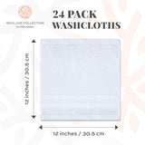 Wealuxe Home Collection Washcloths | 12x12 inch