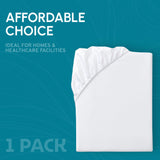 White Classic Fitted Hospital Bed Sheets, Cotton Fitted Sheet with 200 Thread Count, Soft Standard Sheets for Hospital Bed Size: 36" x 80" x 9"