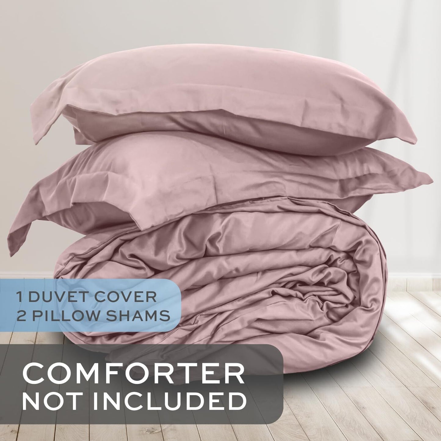 Microfiber Duvet Cover Set With Zipper, Set of 1 Duvet Cover, with 2 Pillow Shams | Comforter Not Included