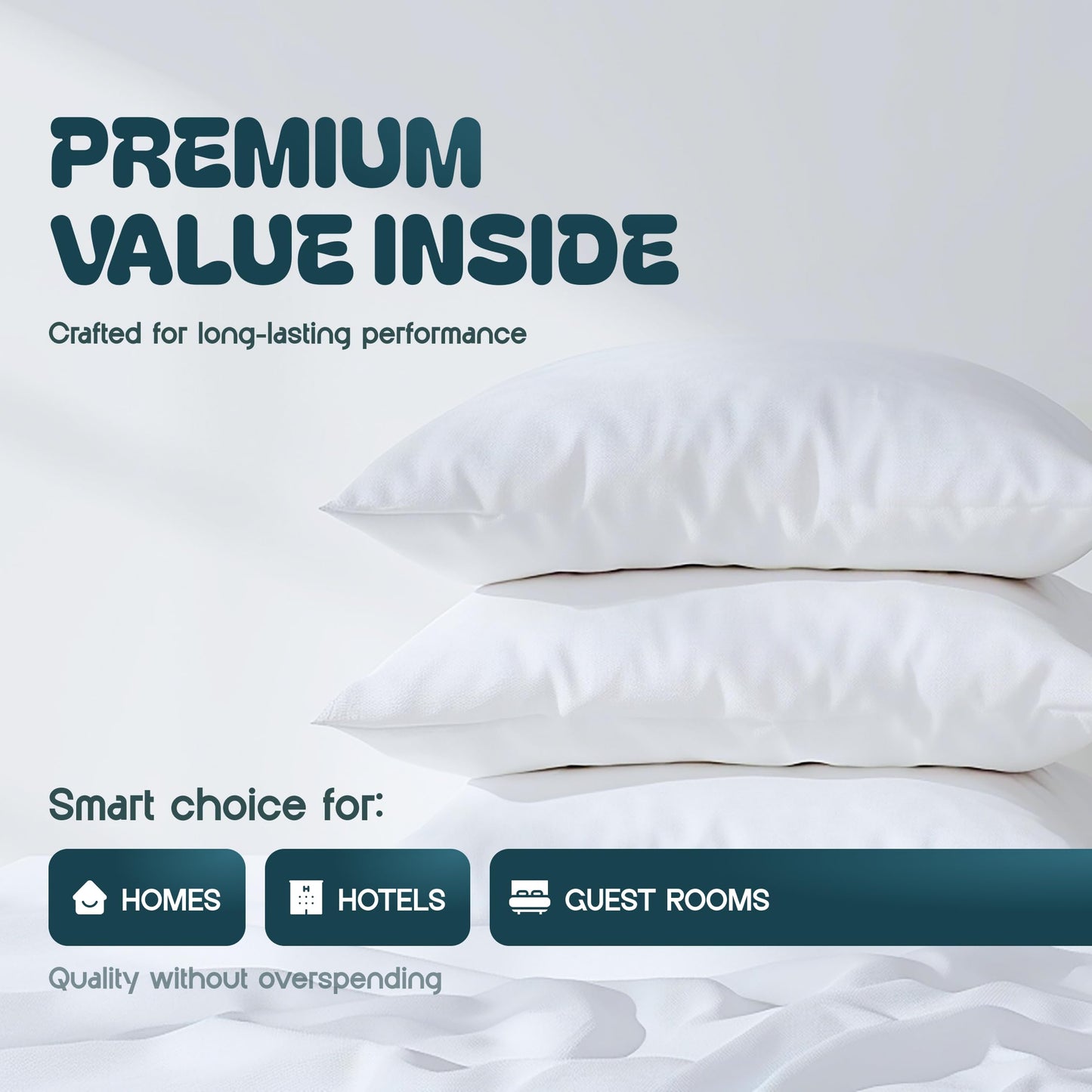 White Classic Luxury Hotel Collection Zippered Style Pillow Cover, 200 Thread Count, Soft Quiet Zippered Pillow Protectors, Standard Size, Set of 2 Pillow Shams