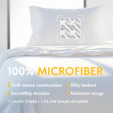 Microfiber Duvet Cover Set With Zipper, Set of 1 Duvet Cover, with 2 Pillow Shams | Comforter Not Included