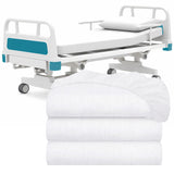 White Classic Fitted Hospital Bed Sheets Set of 3, Cotton Fitted Sheet With 200 Thread Count, Soft Standard Sheets For Hospital Bed  Size: 36" x 80" x 9"