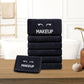 White Classic Bleach Safe Black Makeup Washcloths for Face Cleansing, 12 Pack - Super Soft Luxury Cotton Black Makeup Towels, Highly Absorbent and Quick Dry, All Makeup Remover Cloth | 13 x 13