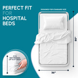 White Classic Fitted Hospital Bed Sheets, Cotton Fitted Sheet with 200 Thread Count, Soft Standard Sheets for Hospital Bed Size: 36" x 80" x 9"
