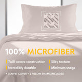 Microfiber Duvet Cover Set With Zipper, Set of 1 Duvet Cover, with 2 Pillow Shams | Comforter Not Included