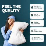 White Classic Luxury Hotel Collection Zippered Style Pillow Cover, 200 Thread Count, Soft Quiet Zippered Pillow Protectors, Standard Size, Set of 2 Pillow Shams