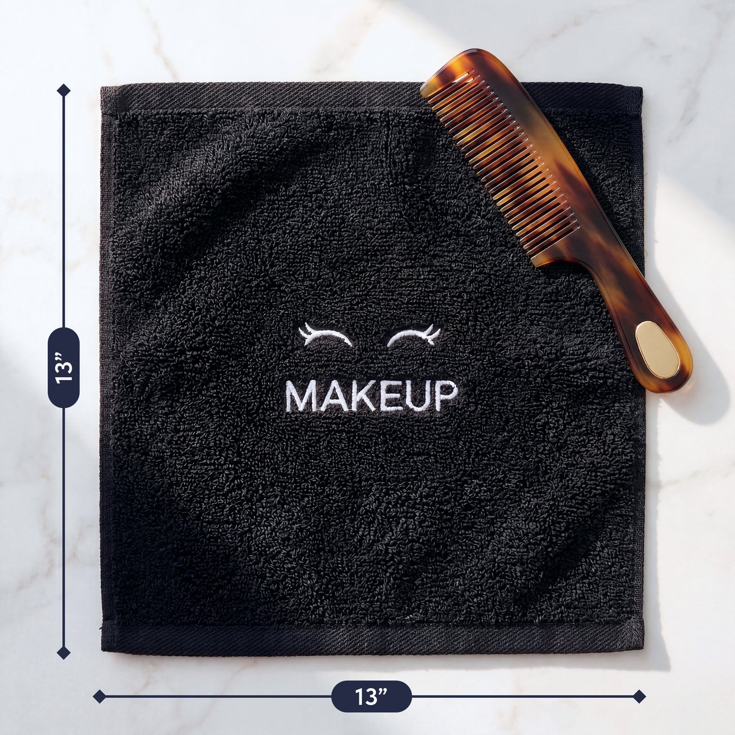 Bleach Safe Black Makeup Washcloths for Face Cleansing, Super Soft Luxury Cotton Black Makeup Towels, Highly Absorbent and Quick Dry, All Makeup Remover Cloth 13 x 13 inch - [12 Pack, 24 Packs = 288 PCS]
