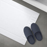 White Classic Luxury Bath Mat Floor Towel Set - Absorbent Cotton Hotel Spa Shower/Bathtub Mats [Not a Bathroom Rug] 22"x34" | 2 Pack | White