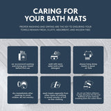 White Classic Luxury Bath Mat Floor Towel Set - Absorbent Cotton Hotel Spa Shower/Bathtub Mats [Not a Bathroom Rug] 22"x34" | 2 Pack | White