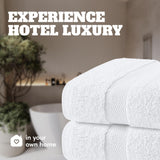 Wealuxe White Bath Towels 24x50 Inch, 6 Pack - Extra Absorbent Cotton Towel Set for Bathroom