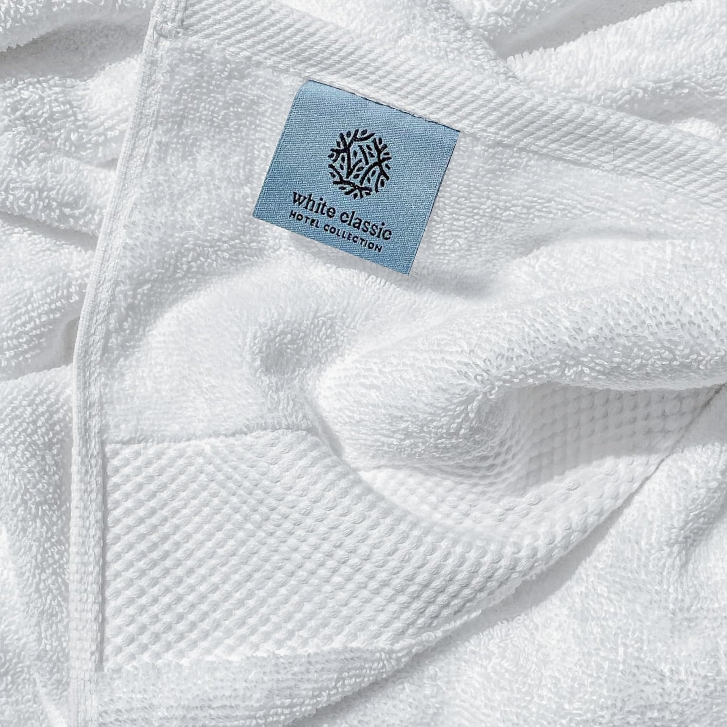 White Classic Luxury Cotton Washcloths 13x13 Inch - 650 GSM Turkish Cotton | Hotel, Spa, Bathroom Face Towel | 12 Pack