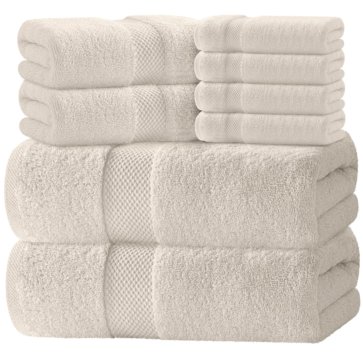 Hotel Collection Luxury 2 Bath Towels | 2 Hand Towels | 4 Washcloths - 8 Piece Set