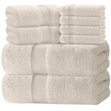 Hotel Collection Luxury 2 Bath Towels | 2 Hand Towels | 4 Washcloths - 8 Piece Set