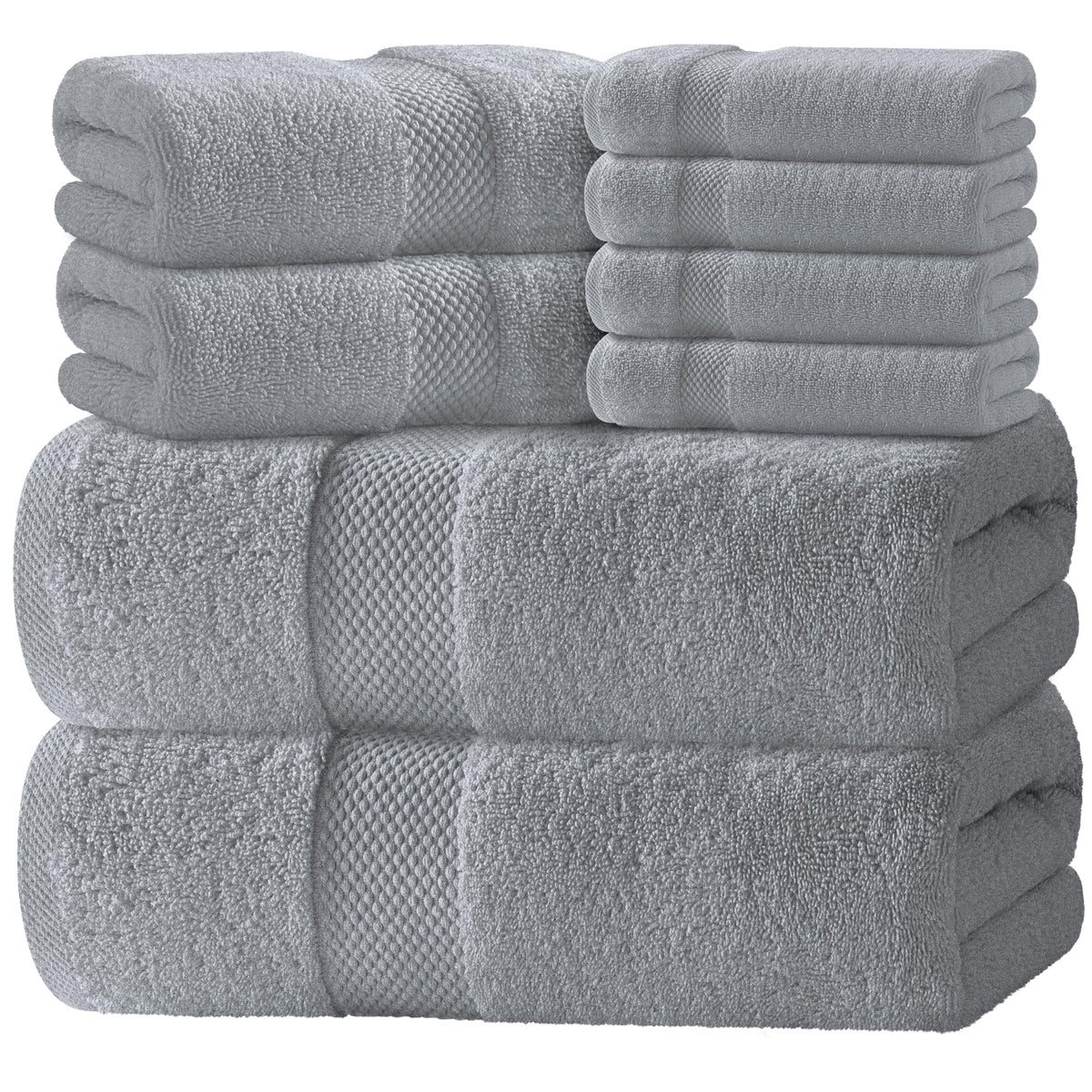 Hotel Collection Luxury 2 Bath Towels | 2 Hand Towels | 4 Washcloths - 8 Piece Set