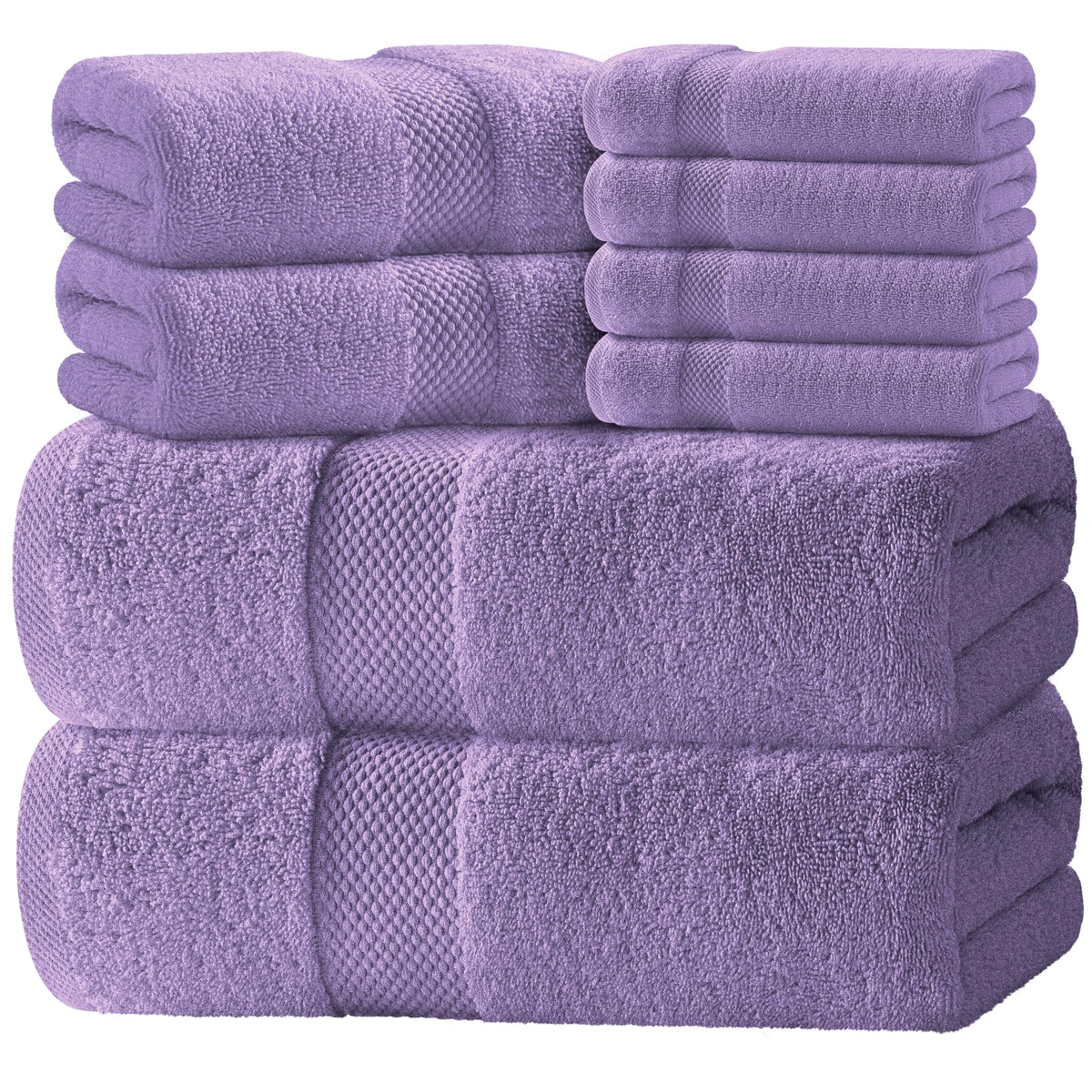 Hotel Collection Luxury 2 Bath Towels | 2 Hand Towels | 4 Washcloths - 8 Piece Set