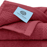 white classic burgundy washcloths