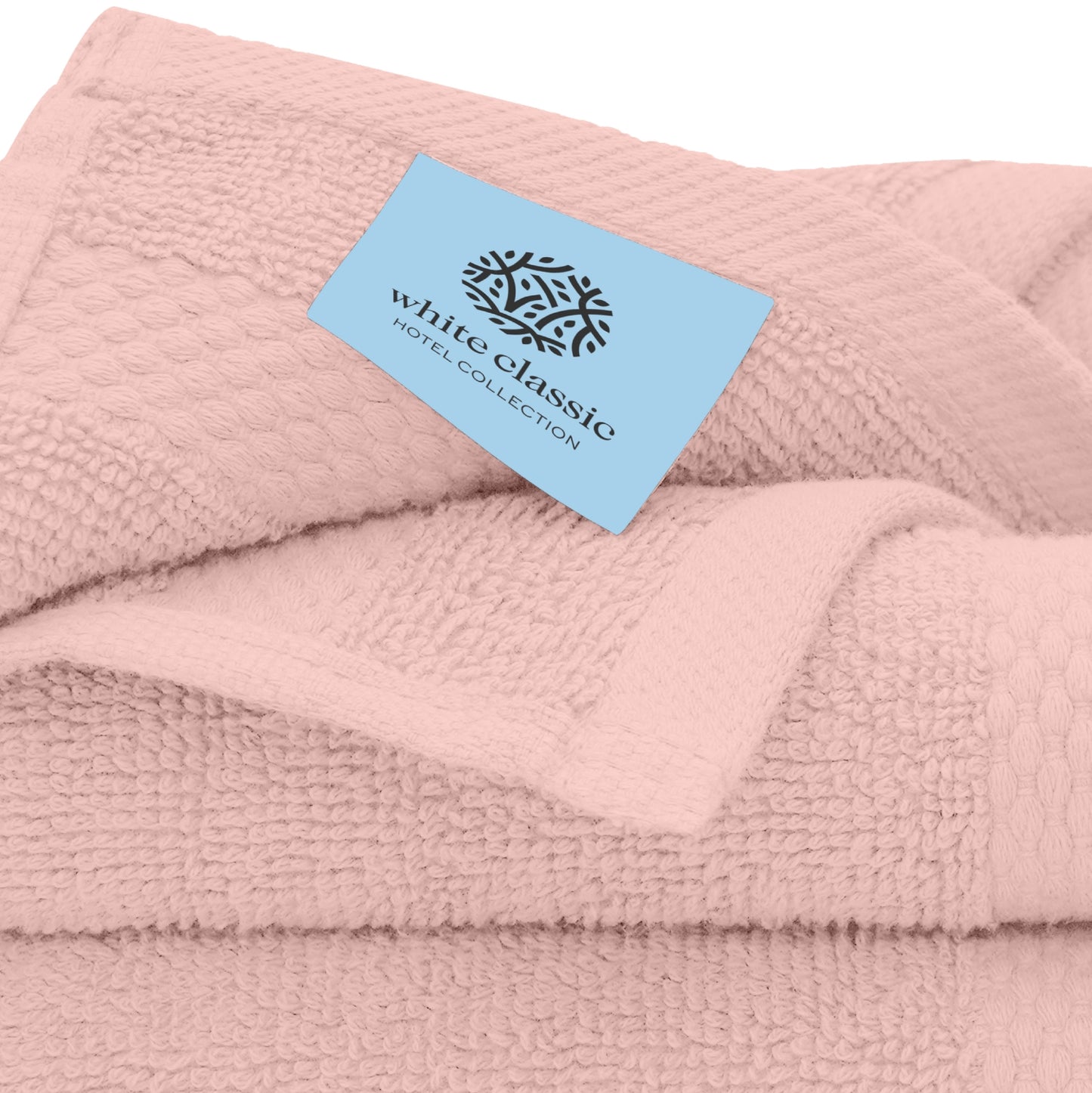 white classic pink washcloths