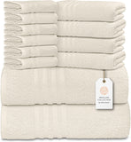 Welauxe Collection 8Pc Beige Towel Set