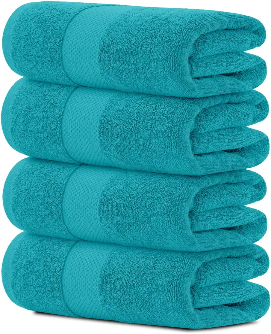 4Pc Aqua Bath Towels