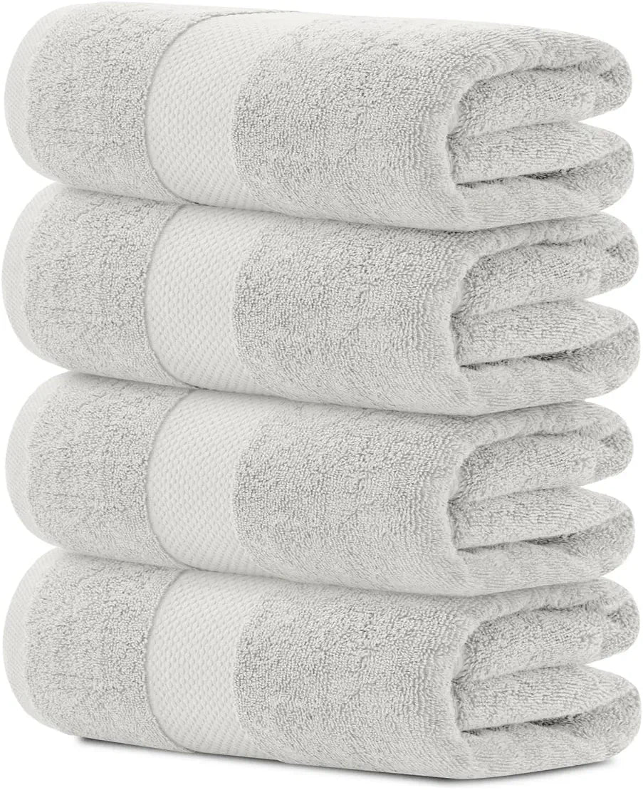 4Pc Silver Bath Towels
