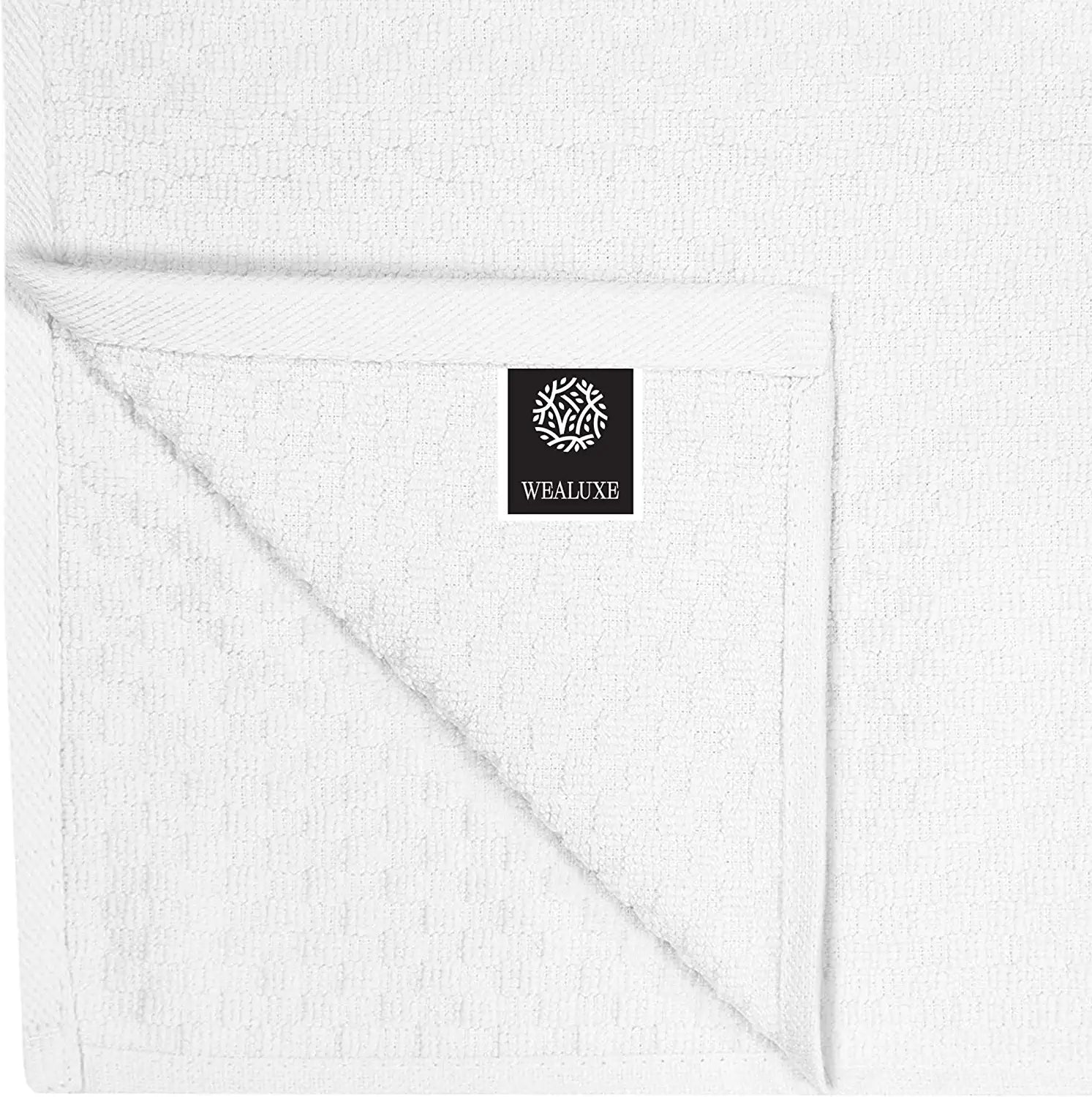 White Terry Kitchen Dish Dobby Weave Hand Towels