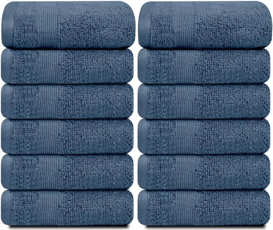 12pc blue wash cloths