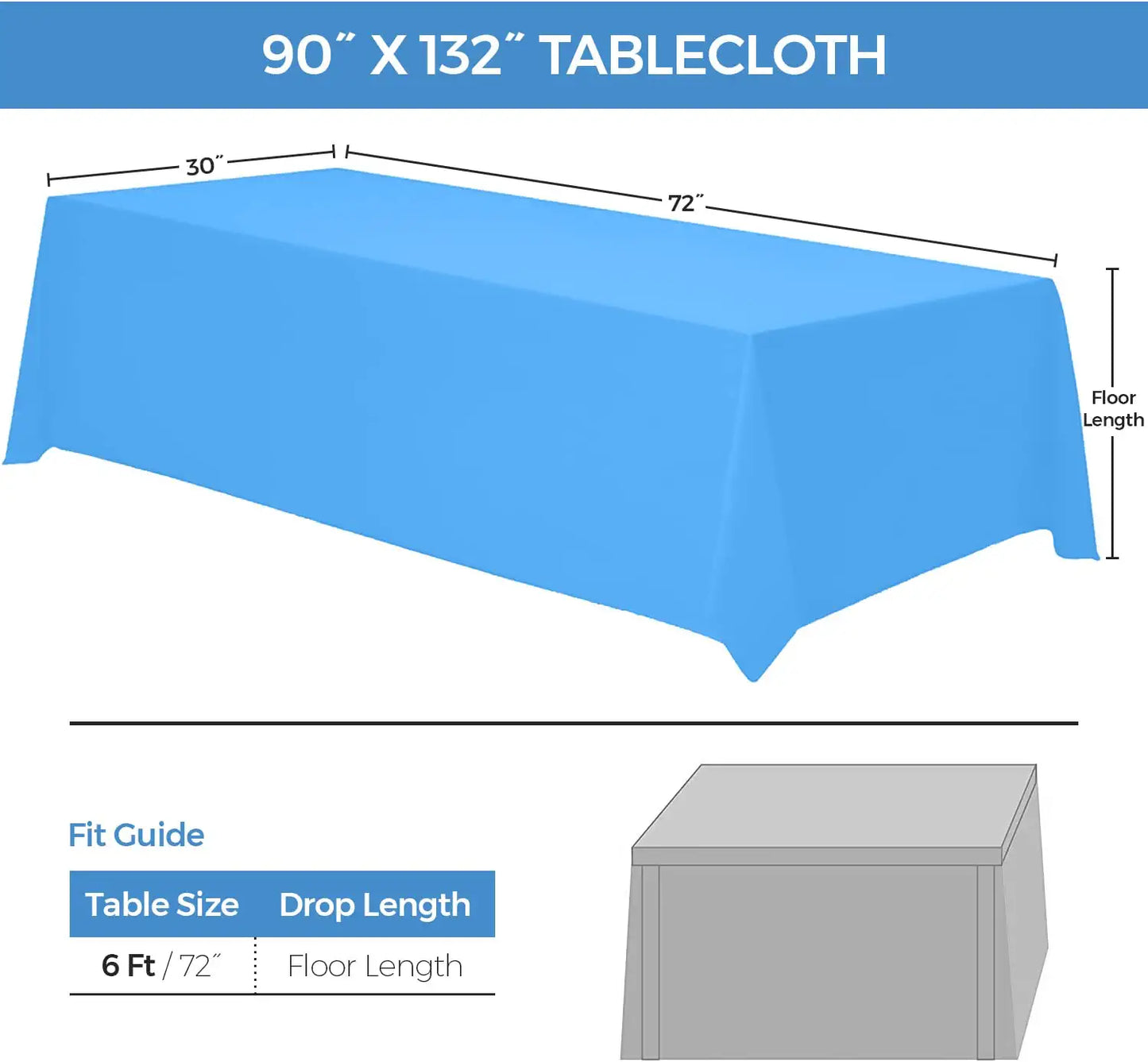 6 Ft white table cloths