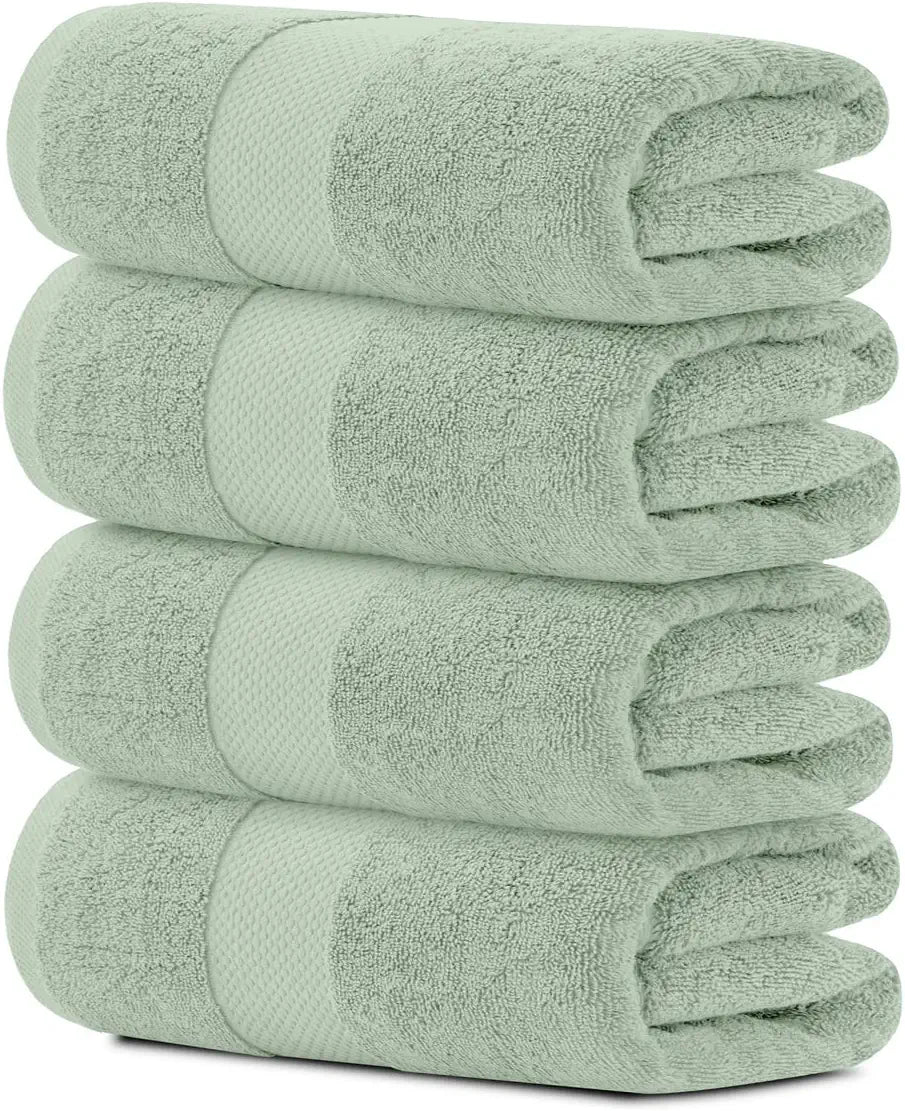 4Pc Green Bath Towels