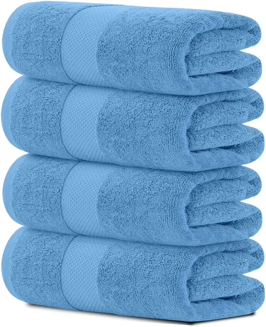 4Pc Light Blue Bath Towels