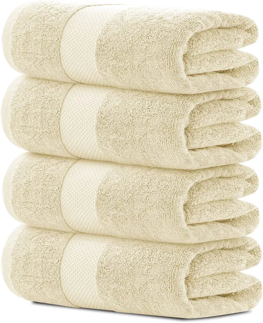 4Pc Beige Bath Towels