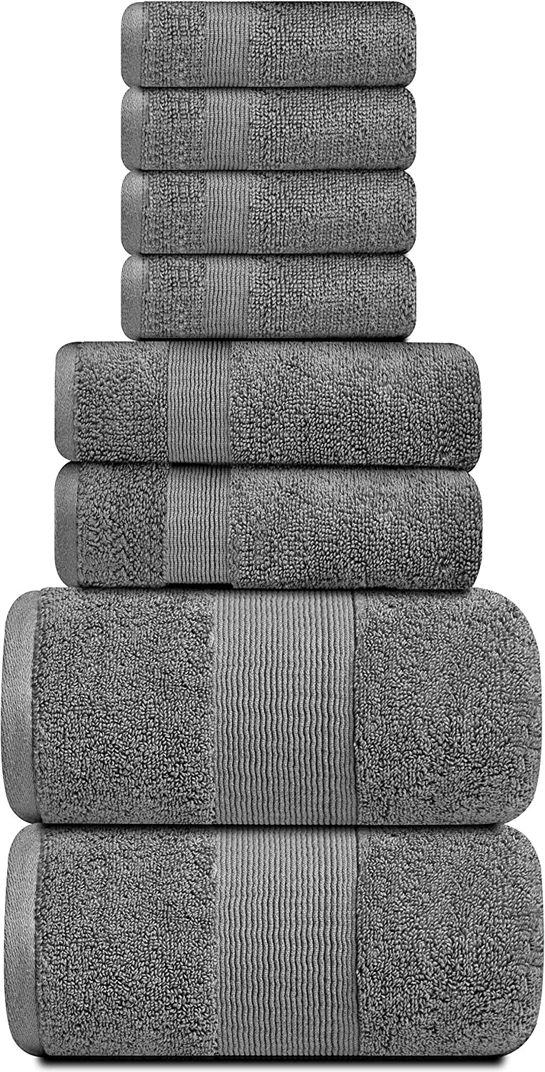 Gray 8Pc Towel Set