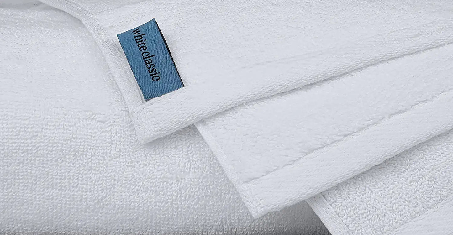 white classic bath towel