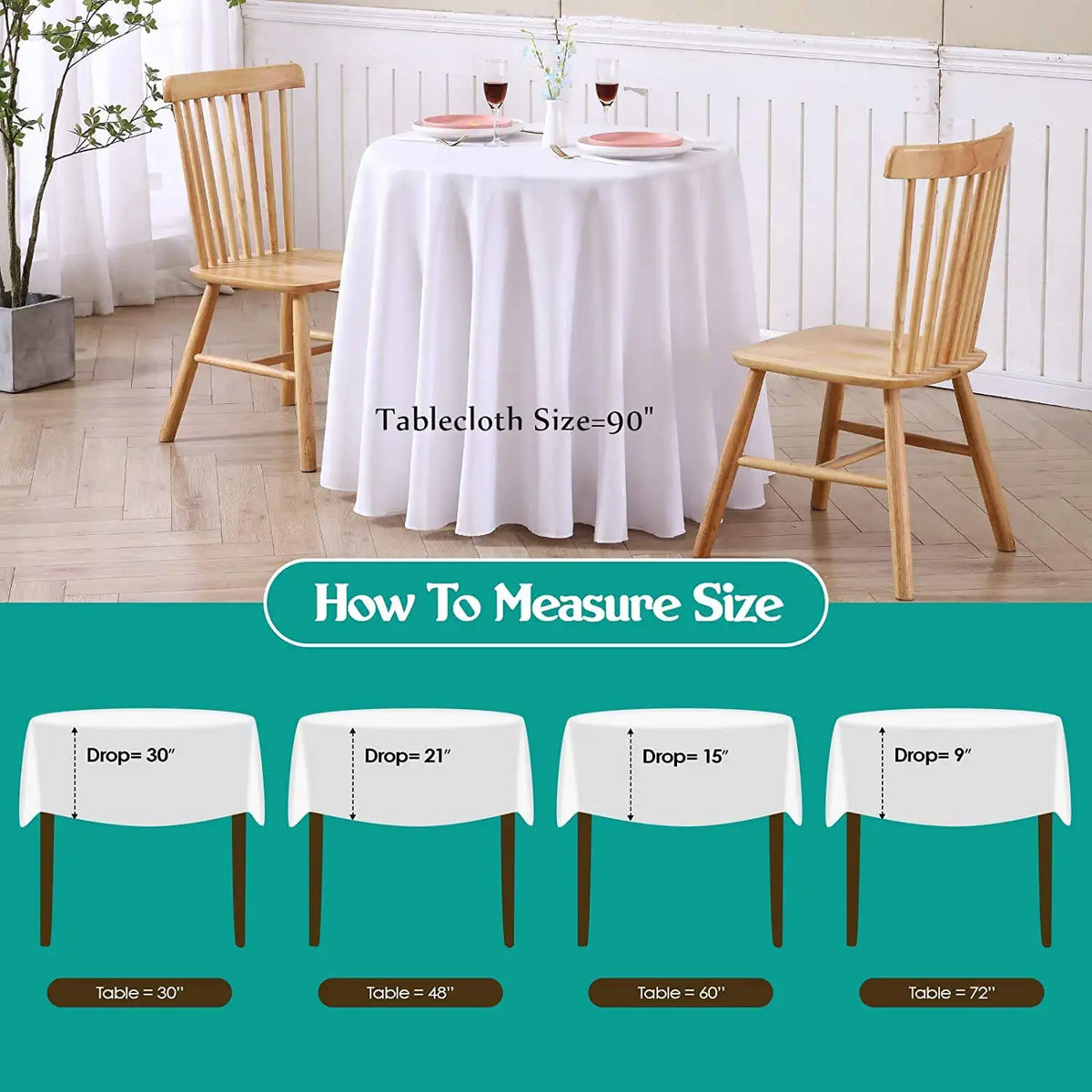 White Round Premium Fabric Tablecloths | 2 Pack – WHITE CLASSIC