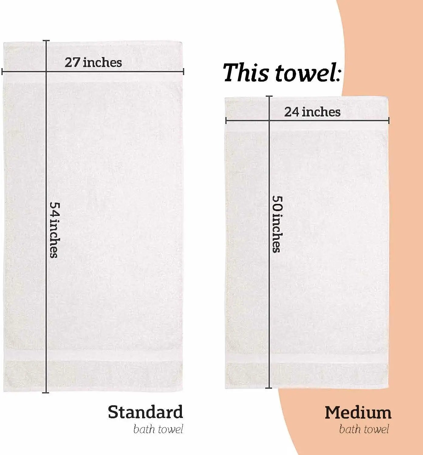 standard and medium size hand towels