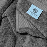 White Classic Hotel Collection Gray Bath Towel