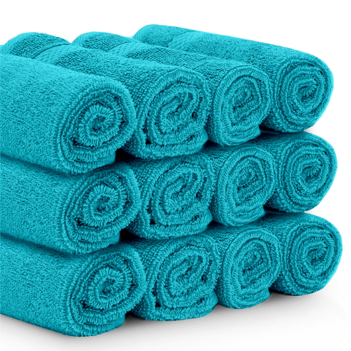 12-Pack Magellan Soft Bath Washcloths - 13x13 Inch, Ring-Spun Cotton, Thick & Absorbent (White)