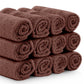 brown washcloths roll