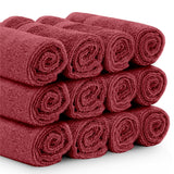burgundy roll washcloths